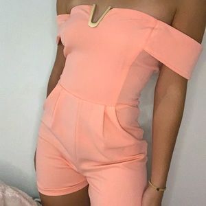 Charlotte Russe Peach Rompers